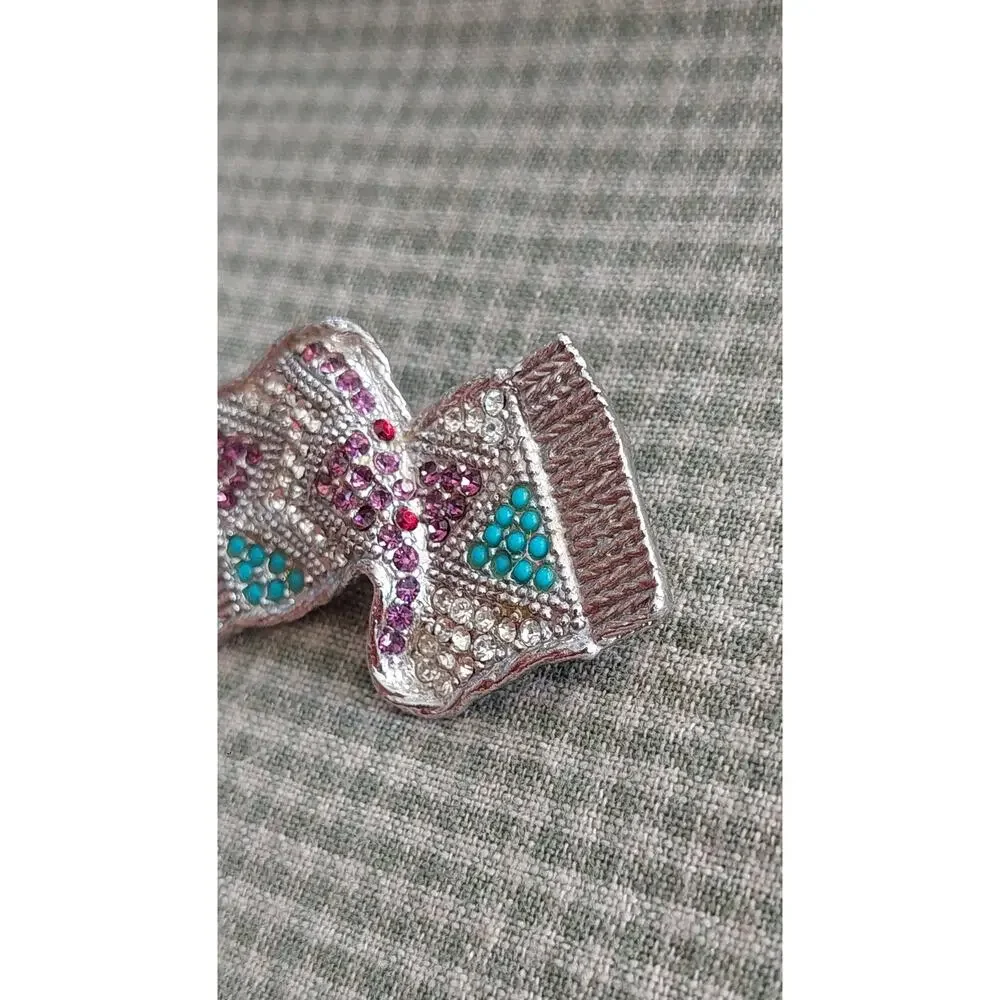 Vintage 1972 Sara Cov Shangri-La Magic Carpet Brooch Purple Turquoise